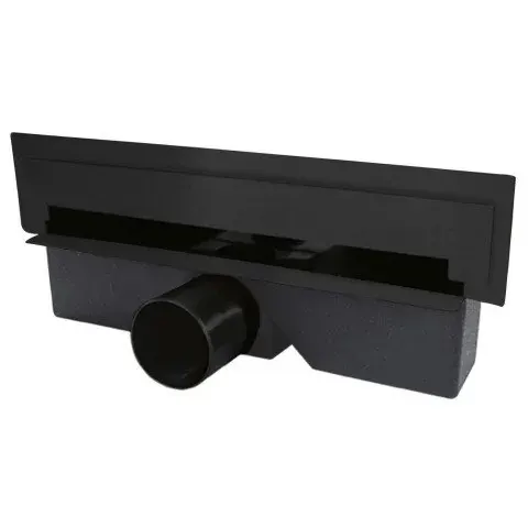 Rigola dus incastrata din otel inoxidabil 30 cm, finisaj negru, Wall Slim Ferro