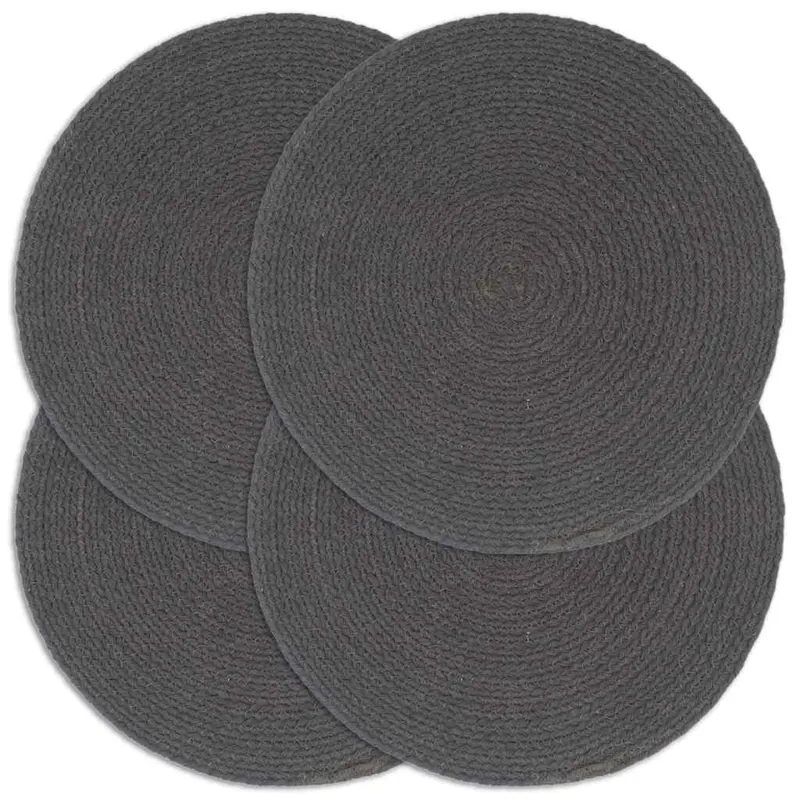Naproane, 4 buc., gri inchis, 38 cm, bumbac, rotund