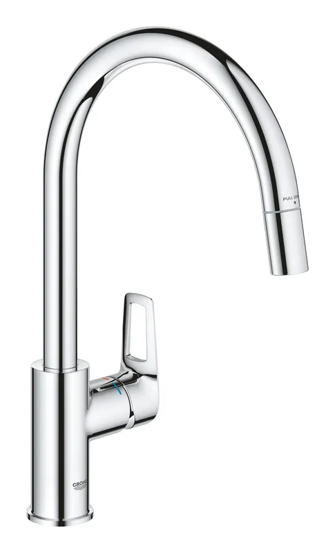 Baterie bucatarie Grohe 30556000, StartLoop, tip comanda monocomanda, marime inalta, forma pipa tip c, crom