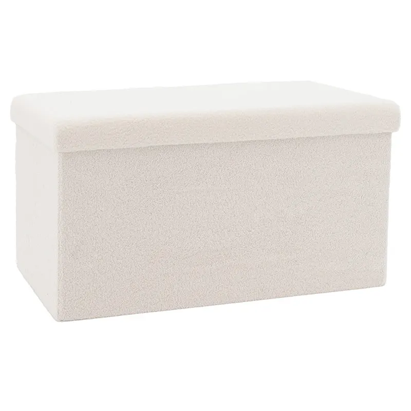 Taburet Forward cu depozitare, textil , gri - bej, 76x38x37 cm - Bej