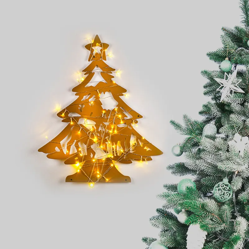 Decorațiune de perete din metal XMASGOLD - 024, Auriu, 59x70x0 cm - Auriu