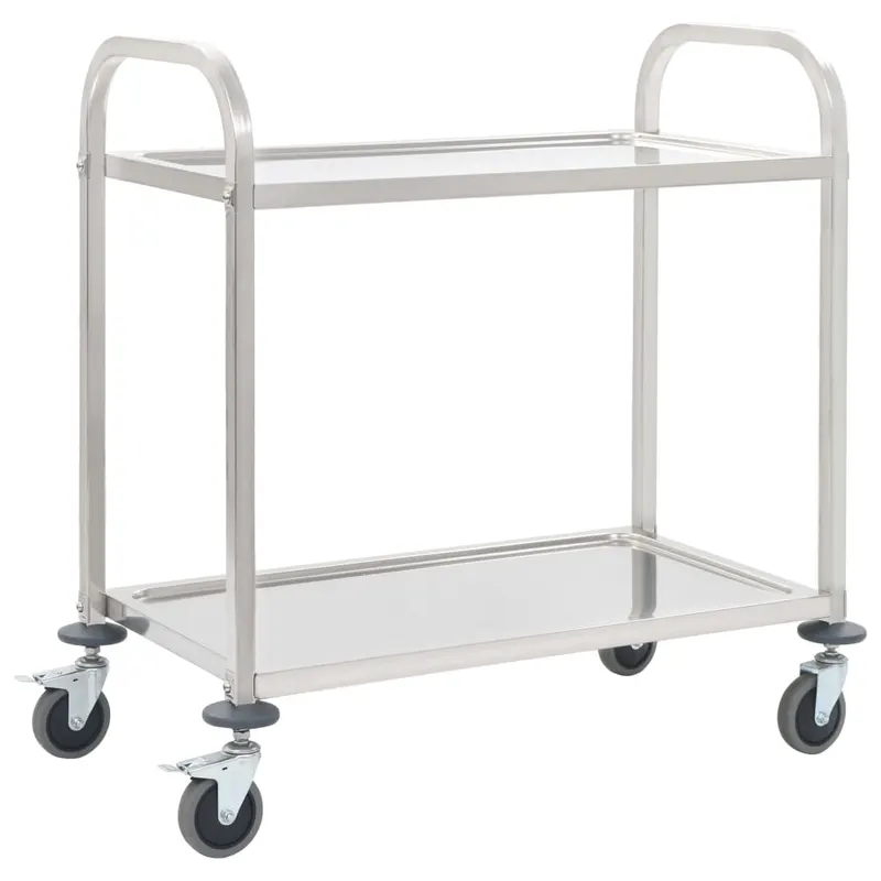 carucior de bucatarie 2 niveluri 95x45x83,5 cm otel inoxidabil