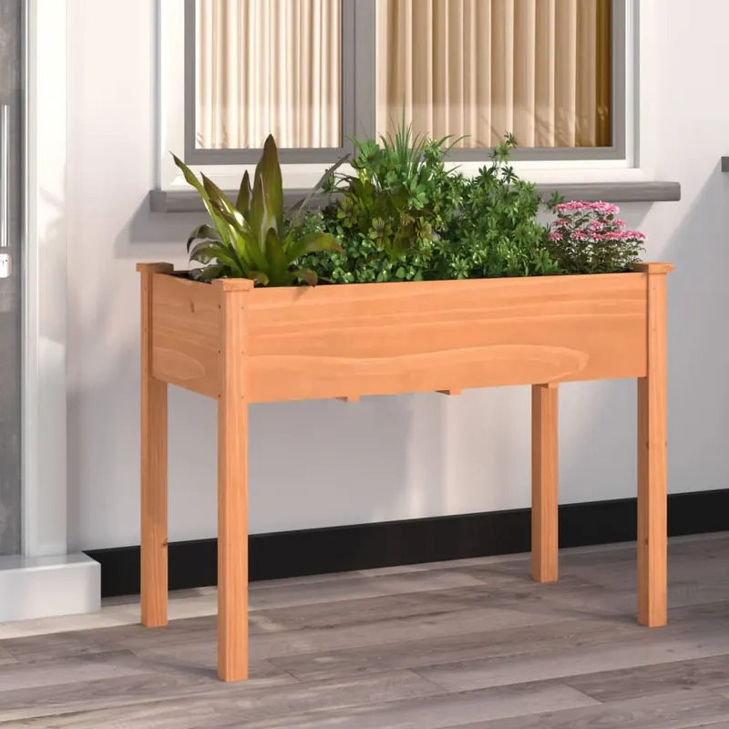 jardiniera cu captuseala, maro, 118x59x76 cm, lemn masiv brad