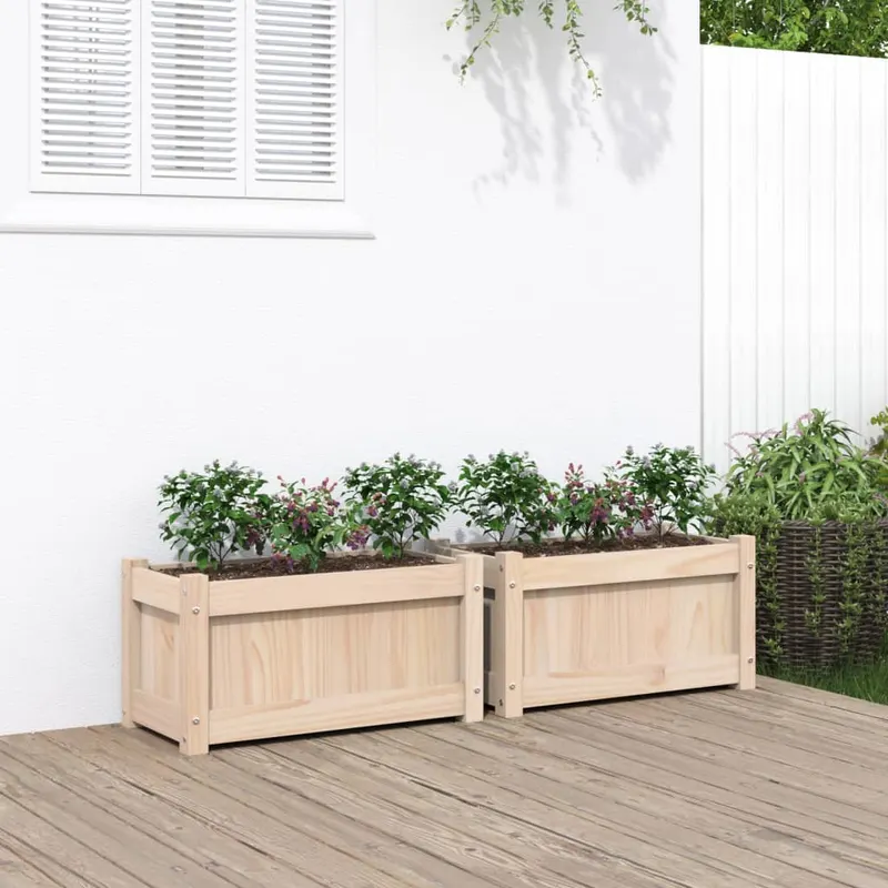 jardiniere de gradina, 2 buc., lemn masiv de pin