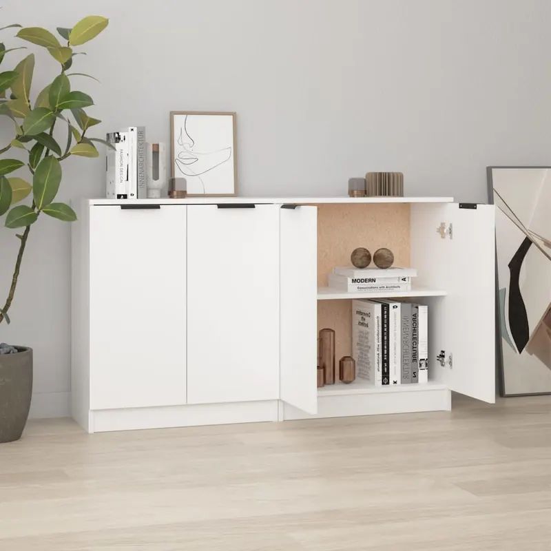 servante, 2 piese, alb, 60x30x70 cm, lemn prelucrat
