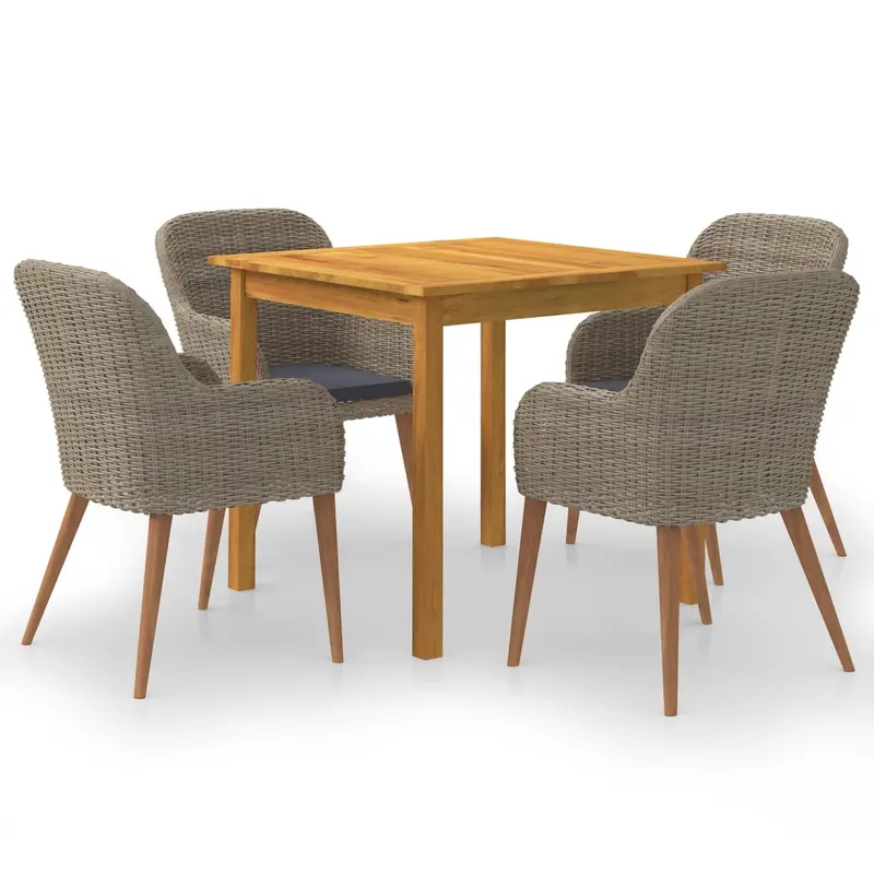 set mobilier de gradina, 5 piese, maro