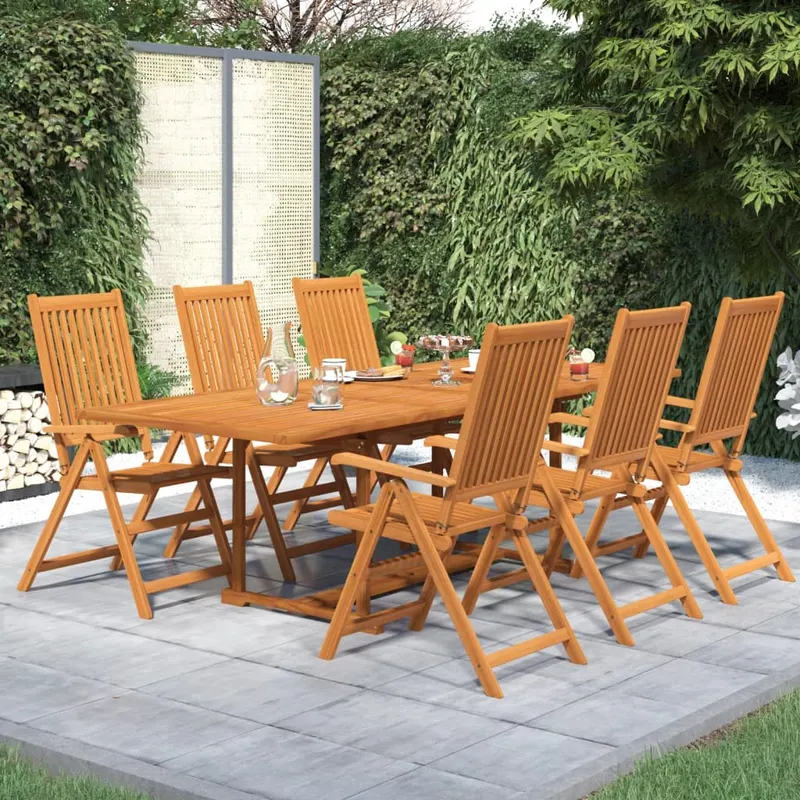 set mobilier de gradina, 7 piese, lemn masiv de acacia