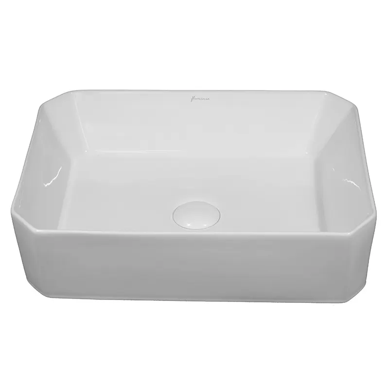 Lavoar pe blat Fluminia Corner, 37 cm, dreptunghiular, garantie 2 ani, alb