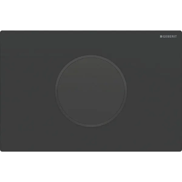 Clapeta de actionare pentru rezervor, automata fara atingere, negru mat cu inel de design negru lucios, Geberit Sigma10