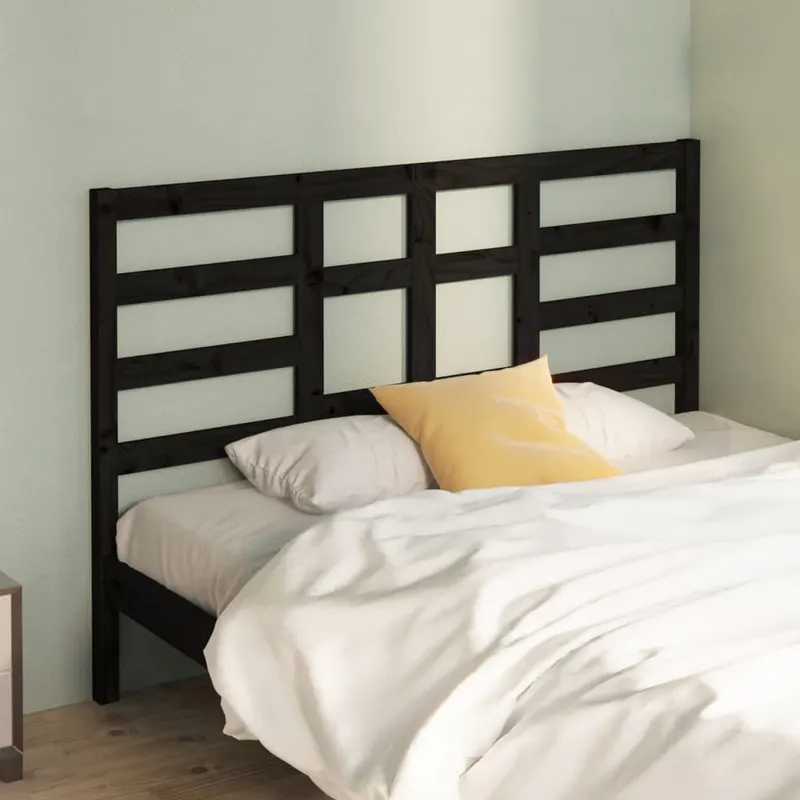 tablie de pat, negru, 166x4x104 cm, lemn masiv de pin