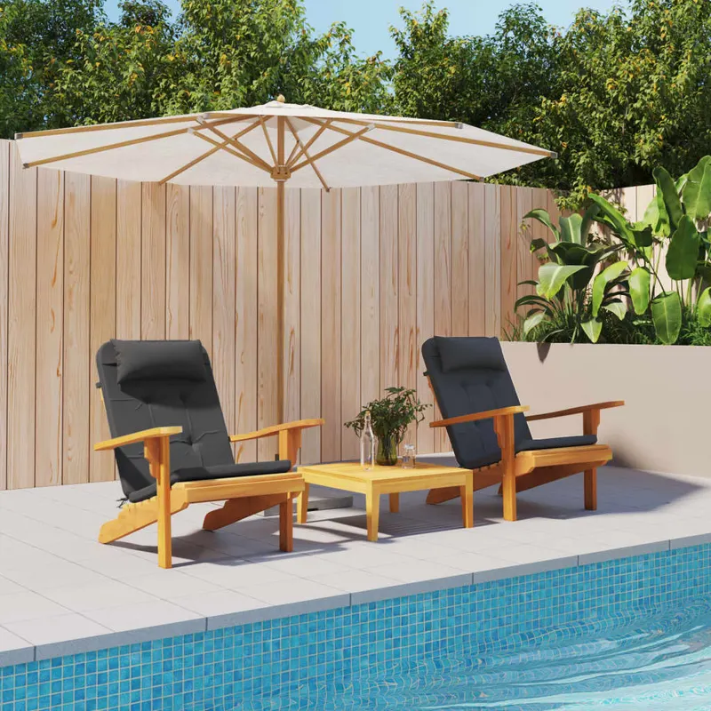 perne pentru scaun adirondack, 2 buc, negru, textil oxford