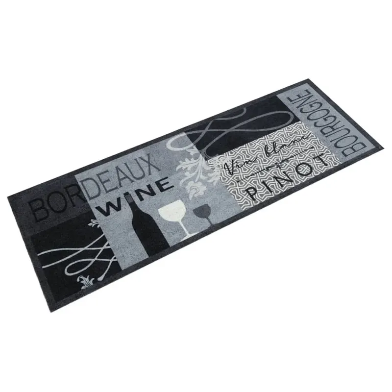 covor de bucatarie lavabil wine, gri, 45x150 cm, catifea