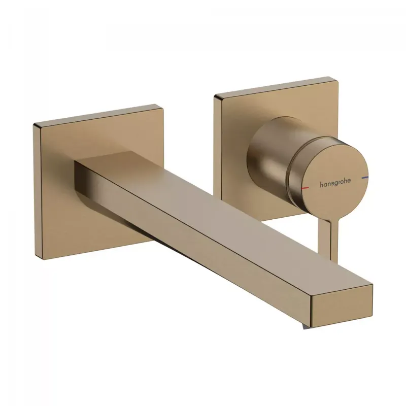 Baterie lavoar incastrata Hansgrohe Tecturis E bronz periat fara corp ingropat