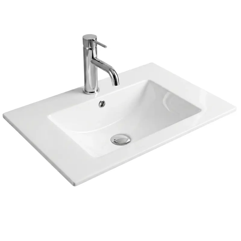 Lavoar dreptunghiular, alb, lucios, ceramica sanitara, 72 46,5 cm, REA