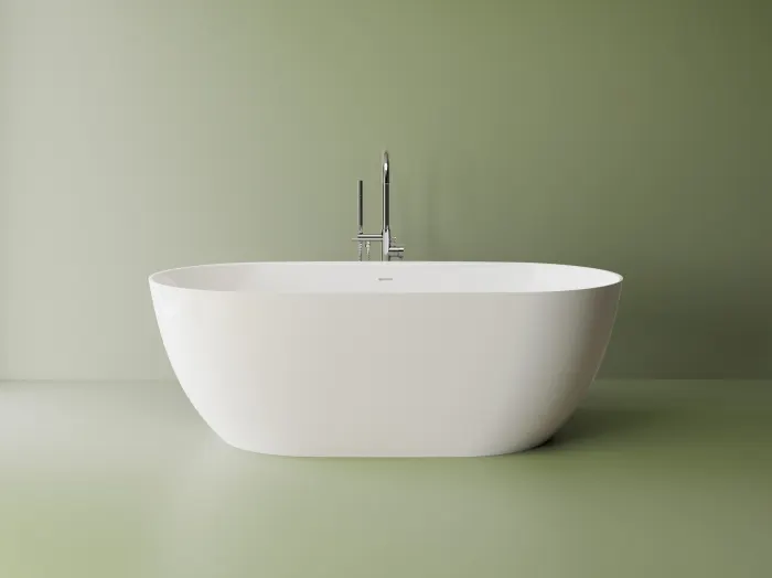 Cada freestanding ovala, compozit alb mat, interior lucios, 180x81.3x60 cm, Bellevue
