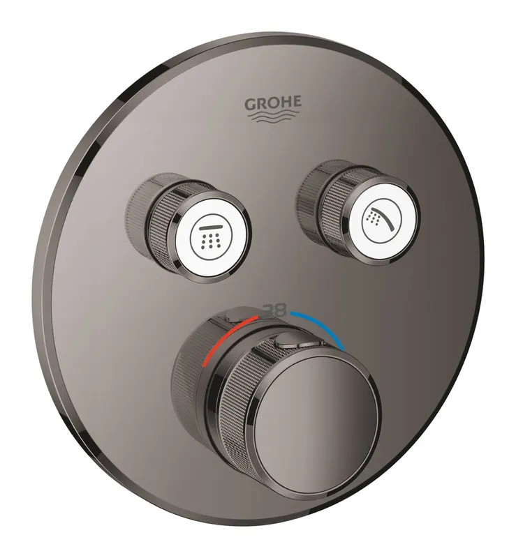 Unitate control Grohe 29119A00, Grohtherm Smartcontrol, 2 iesiri, termostat, necesita valva incastrata, lucios, grafit