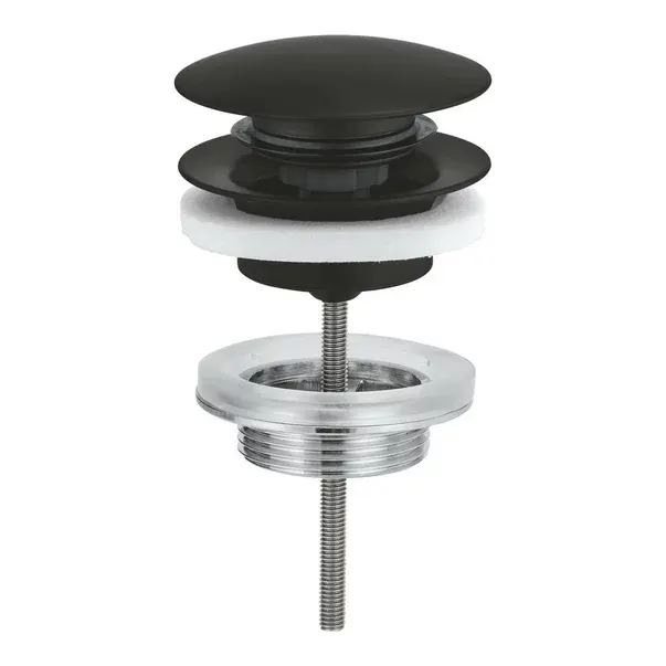 Ventil lavoar Grohe 1024642430, 63 mm, 45 mm, 35 diametru, 1 1 4 diametru montaj, universal, in bideu, in lavoar, Negru