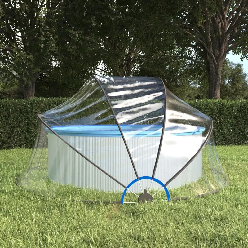 cupola pentru piscina, 315x158 cm, pvc, rotund