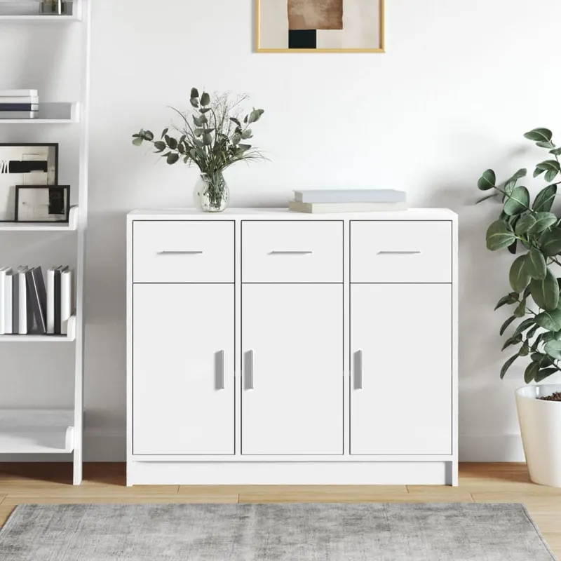servanta, alb, 91x28x75 cm, lemn compozit