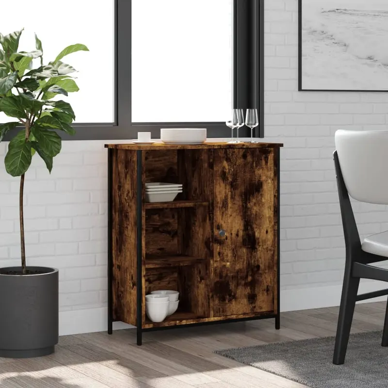 servanta, stejar fumuriu, 70x30x80 cm, lemn prelucrat