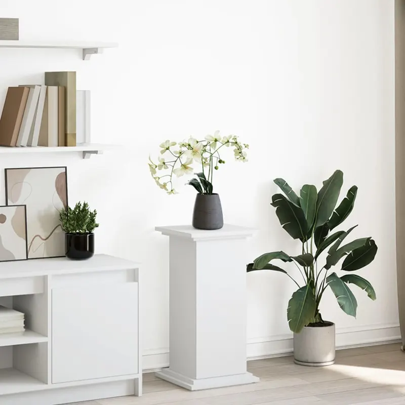 suport prezentare cu depozitare alb 31x30x60 cm lemn prelucrat