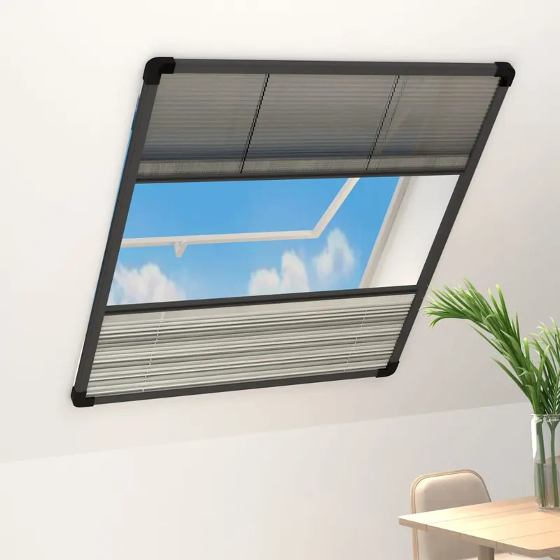 plasa insecte pentru ferestre, 80x100 cm, aluminiu, cu umbrar