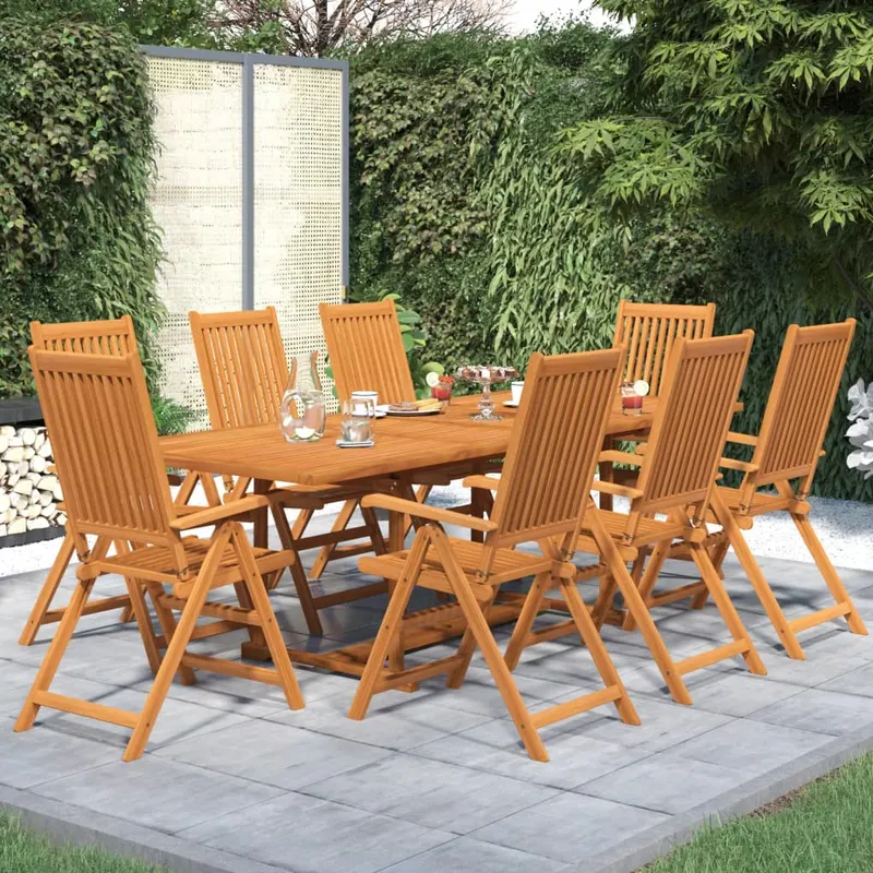 set mobilier de gradina, 9 piese, lemn masiv de acacia