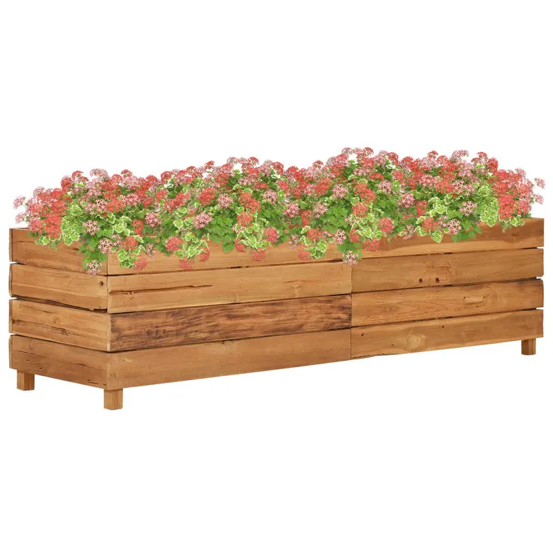 strat inaltat, 150x40x38 cm, lemn de tec reciclat si otel