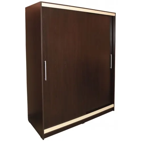 Dulap Verona cu usi culisante, 154 x 205 x 60 cm, Wenge / Vanilie
