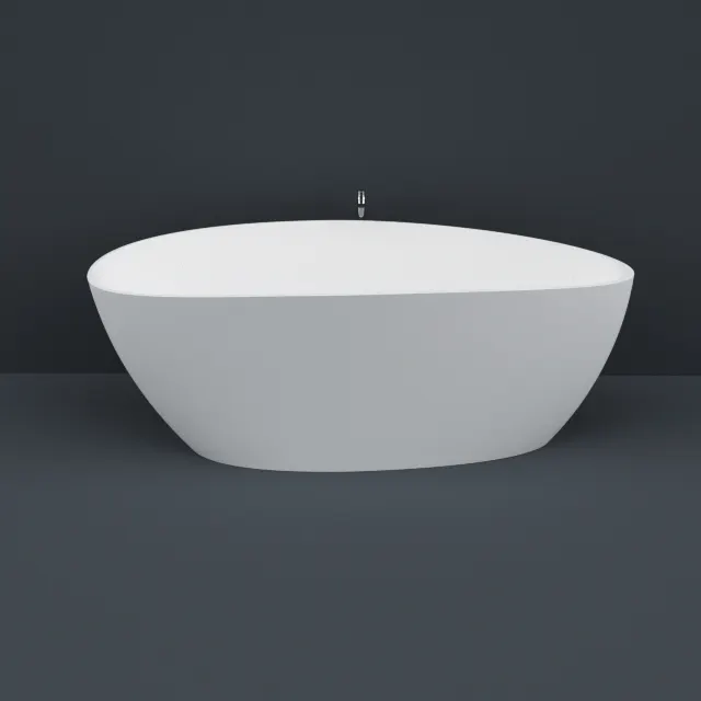 Cada baie freestanding din compozit 170x77 cm, alb mat, Kompotech Fiore