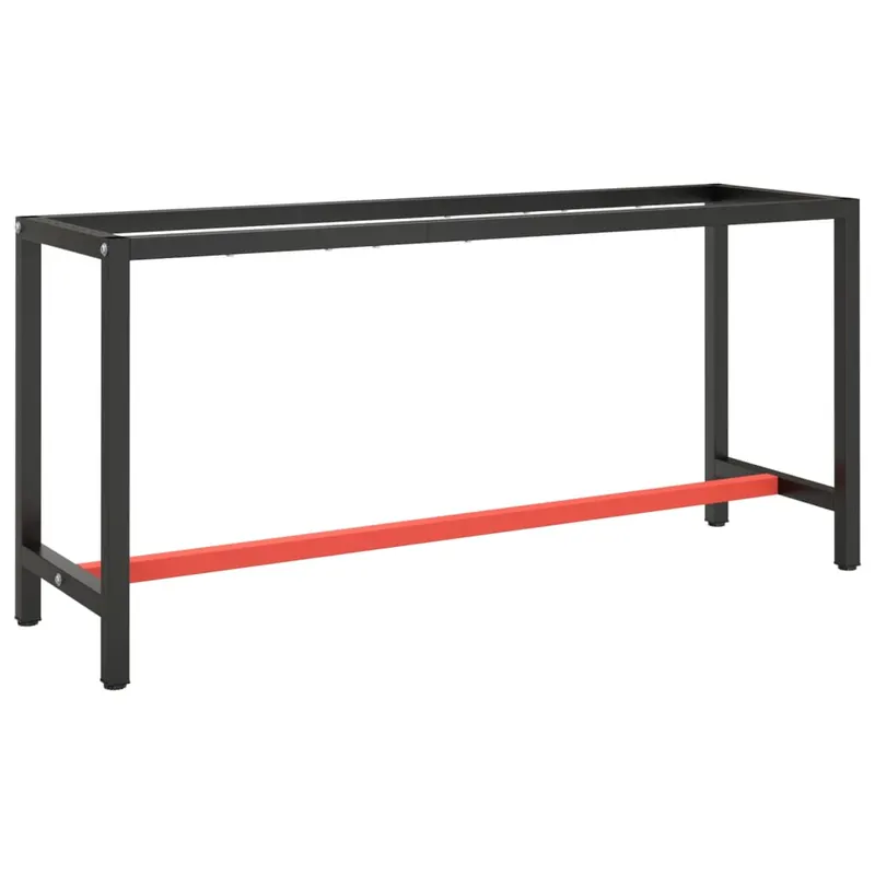 cadru banc de lucru, negru mat/rosu mat, 170x50x79 cm, metal
