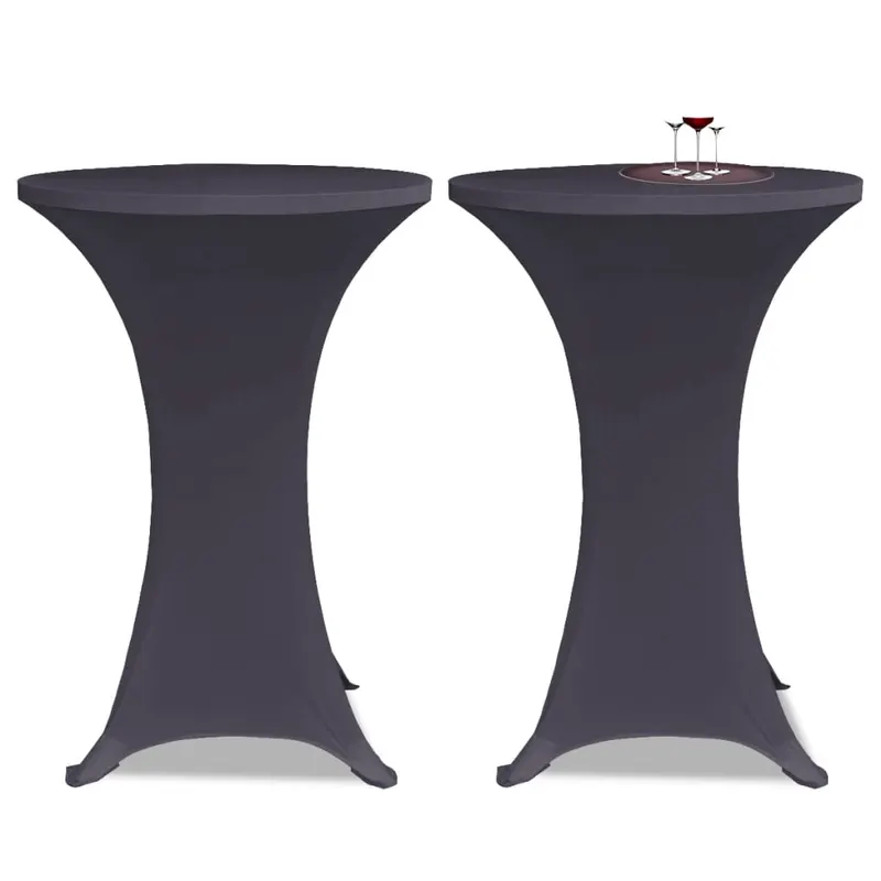 husa elastica pentru masa, 2 buc., antracit, 80 cm