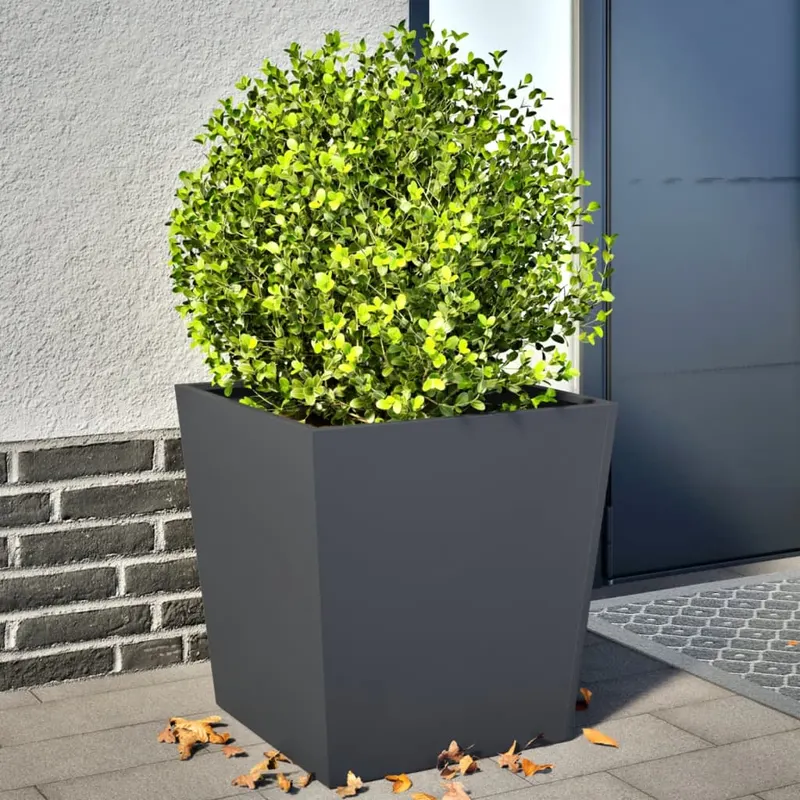 jardiniere de gradina, 2 buc., antracit, 50x50x50 cm, otel