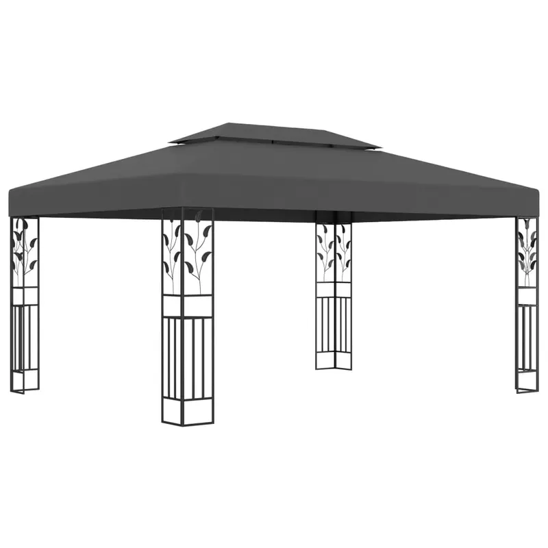 pavilion cu acoperis dublu, antracit, 3 x 4 m