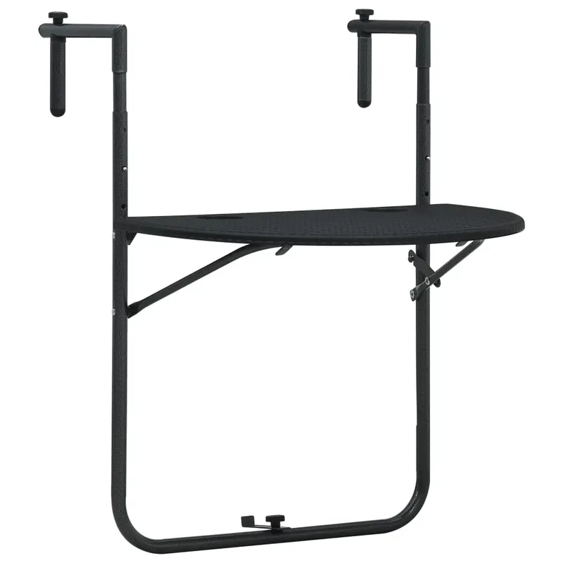 masa balcon suspendata negru 60x64x83,5 cm plastic aspect ratan