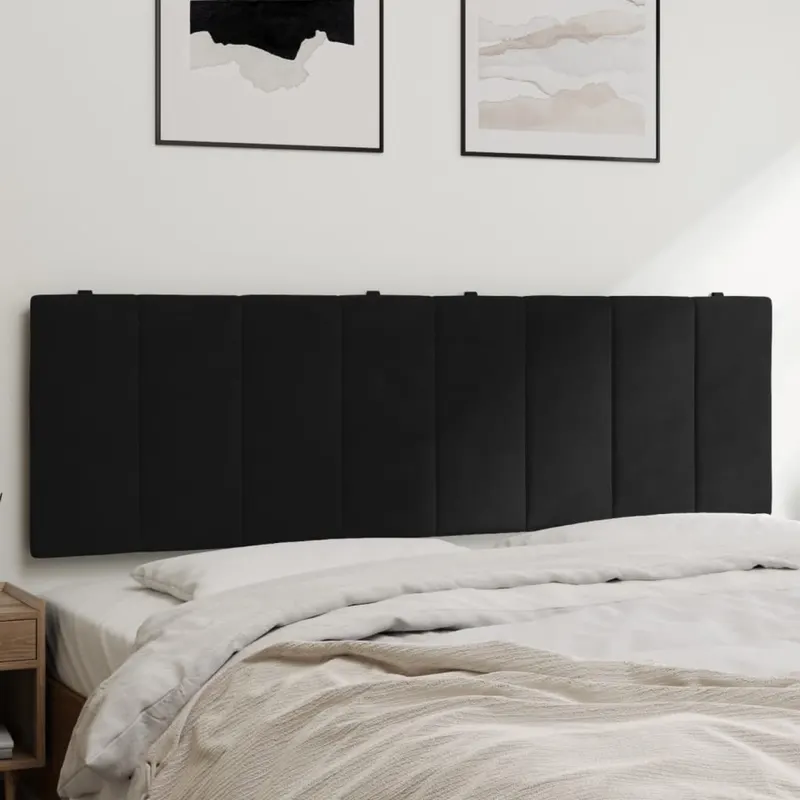 perna tablie de pat, negru, 160 cm, catifea