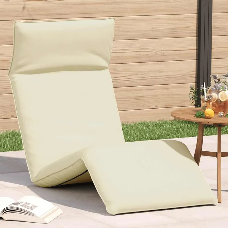 sezlong pliabil crem 175x54x8,5 cm tesatura oxford