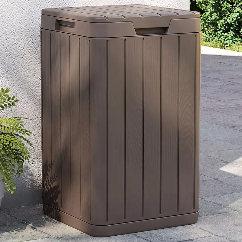 cos de gunoi pentru exterior, maro, 38x38x65 cm, pp