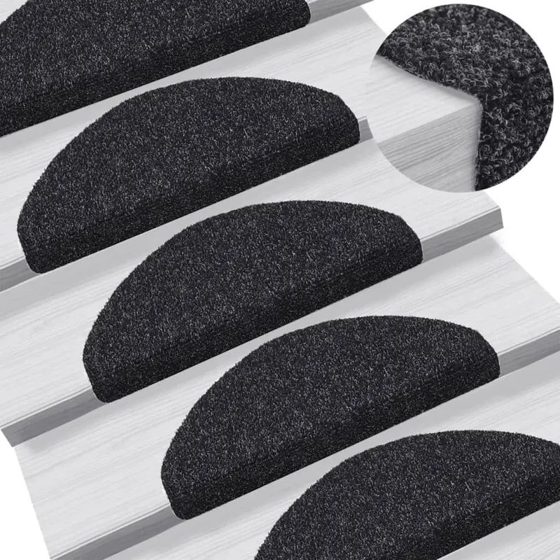 covorase scari autoadezive, 5 buc., negru, 65x21x4 cm, punch