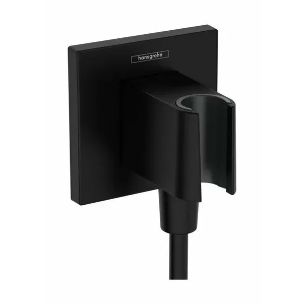 Cot conector cu suport para dus Hansgrohe Fixfit negru mat