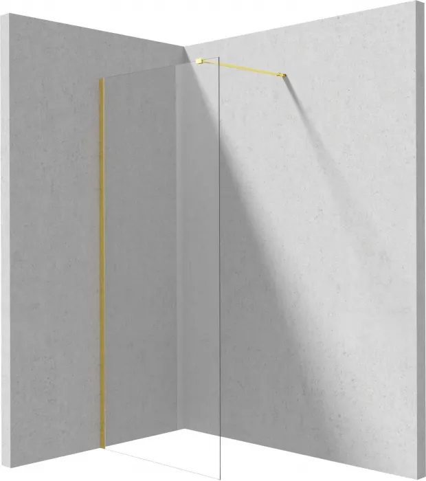 Paravan dus walk-in Deante Prizma 70x195 cm, sticla securizata 6 mm, auriu lucios, Active-Cover