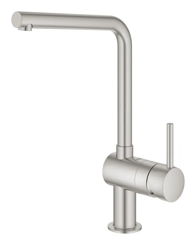 Baterie bucatarie Grohe 30425DC0, Vento, inalta, tip L, mat, otel satinat