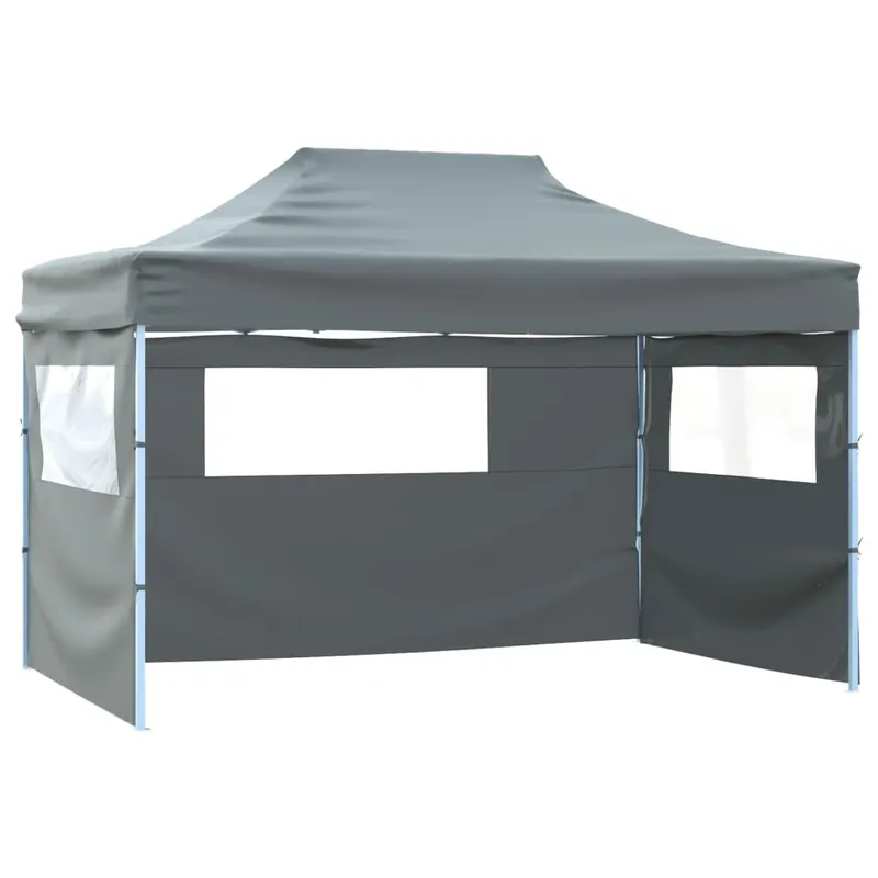 cort de petrecere pliabil cu 3 pereti, antracit, 3 x 4 m, otel