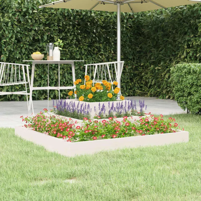 jardiniera, alb, 80x80x27 cm, lemn masiv de pin