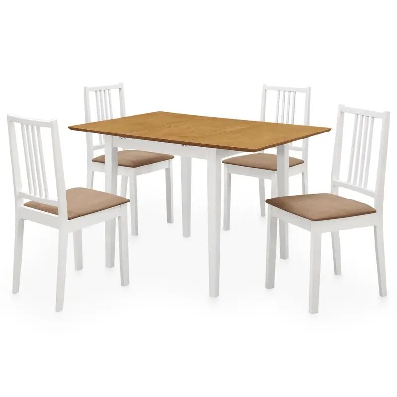 set mobilier de bucatarie, 5 piese, alb, mdf