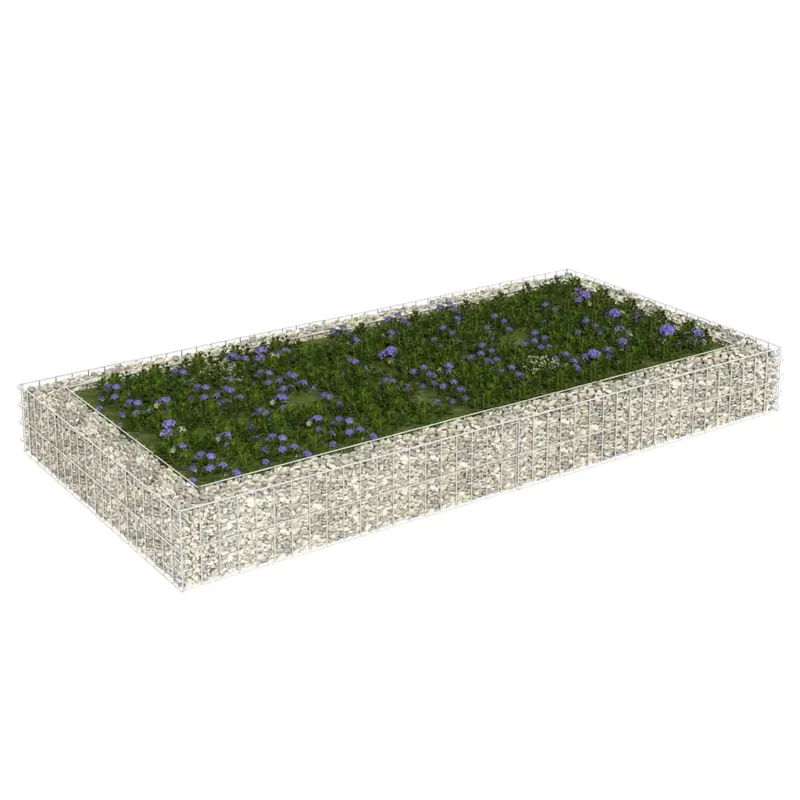 strat inaltat de gabion, 200x100x20 cm, otel galvanizat