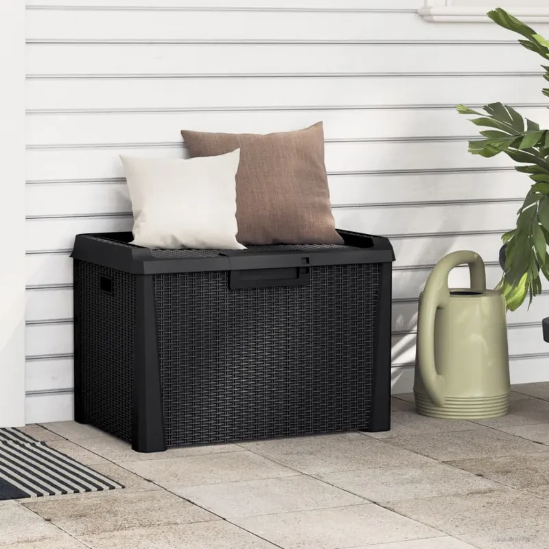 cutie de depozitare pentru gradina, antracit, 125 l, pp