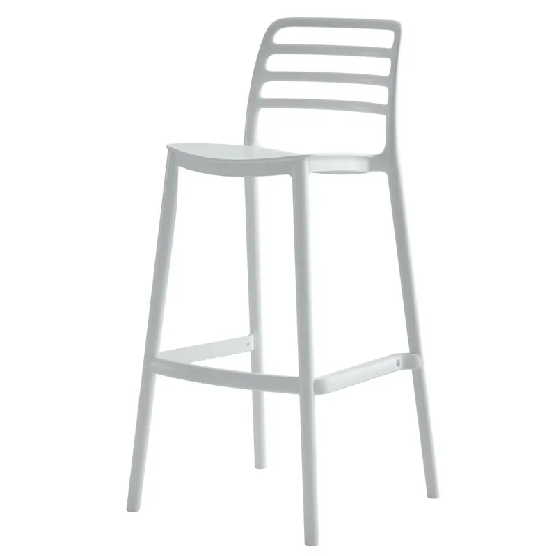 Scaun de bar BRETEL H75 CM - Alb