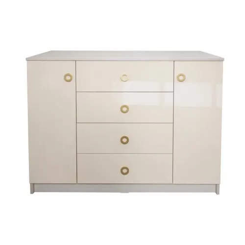 Gold Comoda cu 2 usi 4 sertare, 120 x 90 x52