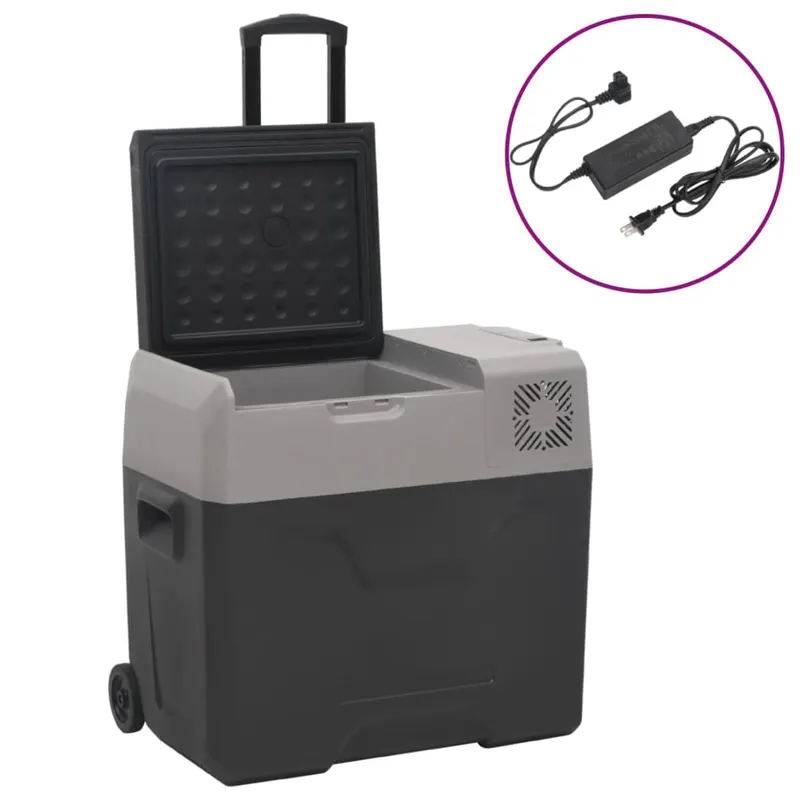 lada frigorifica cu roata&adaptor negru&gri 30 l polipropilena